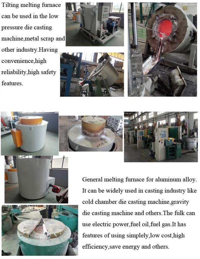 Eficiência elevada de inclinação hidráulica da fornalha de derretimento do alumínio para a indústria de moldação